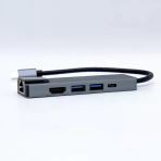 Usb C 5In1 Çoklayıcı Adaptör – 4K Hdmi, Gigabit Lan, Usb-C Pd, 2× Usb 3.0 Portlu Type-C Hub | Laptop, Macbook Chromebook Ile Uyumlu Bağlantı Genişletici Dönüştürücü | Zr34