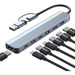 USB-C 7-in-1 Multiport Hub Adaptör – USB 3.0 & 2.0, Laptop Notebook ve PS4/PS5 için Uyumlu