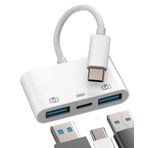 USB C çift fiş USB A 3.0 şarj fişi adaptörü (3'ü 1 arada) Tip C OTG şarj adaptörü priz Thunderbolt jak aksesuarı Samsung MacBook Air iPad Pro ile uyumlu hızlı şarj cihazı soketi tp-BH