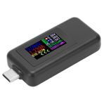 USB C Güç Test Cihazı Gerilim Akım 2 in 1 Metre Voltmetre Ampermetre Renkli Ekran DC4 30V Akıllı Telefon Bilgisayar Için Siyah