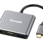 USB C - HDMI Çoklu Bağlantı Adaptörü Tuwejia USB 3.1 Gen 1 Thumderbolt 3 - HDMI 4K HDMI Çıkışı, USB 3.0 Bağlantı Noktası ve USB-C Şarj Portu 2015/16/17/18 MacBook/MacBook Pro/Chr ile Uyumlu