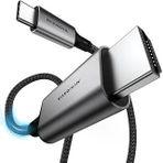 Usb C Hdmi Kablo (8K@60Hz,4K@240Hz,2K@360Hz) Hdr Hdcp Type C To Hdmi 2.1 [Thunderbolt 5/4/3, Dex Mode Uyumlu], Iphone 15/16/17 Pro, Macbook Ipad Pro/Air, S26 Ile Uyumlu (2 Metre)