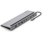 Usb-C Hub, 11'i 1 Arada Çoklu Bağlantı Noktalı Adaptör Yuvası, 4K Hdmı, Displayport, Vga, Usb-C ve 100W, Bağlı Cihazdan Şarj Etmek Için, 3x USB A, Gigabit Ethernet, Sd, Microsd, 3,5 mm Jak