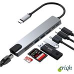 Usb-C Hub 8 In 1 Dönüştürücü | MacBook Pro / Air Uyumlu | HDMI + USB + Sd + Type-C Çoklayıcı - Füme