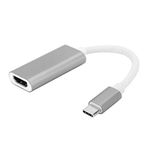USB C Hub, USB 3.1 Tip C Adaptör Tip C - HDMI TV Video Dönüştürücü PC Dizüstü Bilgisayar için Klavye için Cep Telefonu Klavye, Fare, USB Flash Bellek, Yazıcı, Projektör (Gümüş gri)