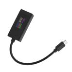 USB C Test Cihazı Renk Ekran Çok Fonksiyonlu İzleme USB Voltaj Akım Sayacı Telefon Bilgisayar Kullanımı (Siyah)