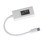USB C Test Cihazı Renkli Ekran Çok Fonksiyonlu Test USB Akım Gerilim Ölçer Telefon Bilgisayar (WHITE)