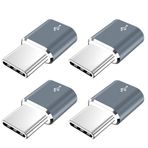 USB C Tipi Adaptör, JXMOX (4'lü Paket) Mikro USB Dişi - USB C Erkek Dönüştürme Konektörü Hızlı Şarj Samsung Galaxy S10 S9 S8 Plus, Note 9 8, Pixel 2 3 XL, LG V40 V20 G5, Moto Z2 Z3 (Gri)