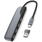 USB C - USB Hub 4 Bağlantı Noktası, Syntech Tip C - USB 3.0 Hub, USB C - USB Adaptörü (USB 2.0), Thunderbolt 3 - USB Hub Thunderbolt 4 MacBook Pro, iPad Pro, iMac, Surface ile Uyumlu