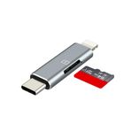 USB C yıldırım mikro SD kart okuyucu (2in1) iPhone16 15 14 Pro Apple adaptörü için dijital kamera TF bellek fotoğraf depolama transferi iPad için uyumlu Samsung C tipi kompakt aksesuarlar Android