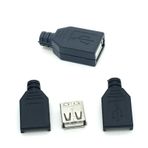 Usb Dişi Soket 4 Pin Plastik Kapaklı 5 Adet