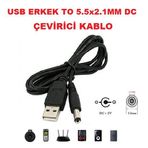 Usb Erkek to 5.5x2.1mm DC Çevirici Kablo Mini Hoparlör Notebook Soğutucu Harici Dvd Usb Hub