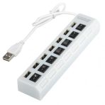 Usb Hub 7 Port Usb Çoklayıcı On/Off Switch Işıklı Beyaz Çoğaltıcı