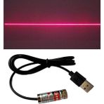 USB Kablolu 5mw 650NM Kırmızı Çizgi Lazer Modül 1 Metre Kablo Lens ile Odak Ayarlı 12MM Çap Işaretle