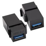 USB Keystone Jak Ekleme, USB Keystone Jak Adaptörü | 2 Parçalı Dişi - Dişi USB3.0 Çıkış Paneli Fişi - USB Duvar Plakası Aksesuarları, Otel, Apartman, Oturma Odası, Çalışma Odası için Bağlayıcı Adaptör