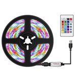 USB Kısılabilir RGB Renkli LED'ler IR Uzaktan Kumandalı Işık Şeritleri 16 Renk ve 4 Aydınlatma Modu 5m 300LED TV Bilgisayar için Halat Işık Masaüstü Arka Planı Ev Mutfak Dekoratif Aydınlatma