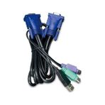 Usb Kvm Kablosu, Entegre Ps2 &lt -&gt Usb Çevirici, 3 Metre&lt Br&gt 3m Usb Kvm Cable With Built-in Ps2 To Usb Converter