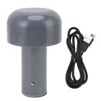 USB Mantar Işık Dokunmatik Kontrol Mini Işık Gece Işığı Ayarlanabilir Parlaklık 3 Renk Sıcaklığı Yatak Odası Kampı için Demir Akrilik 550g 210mm (Gri)