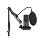 Usb Mikrofon Seti, Oyun Ve Podcast İçin Pop Filtre İle