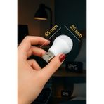 USB Mini Ampul Gece Lambası – 5V 1A Tak Çalıştır Taşınabilir Işık Powerbank Laptop Uyumlu Beyaz Renk Işık