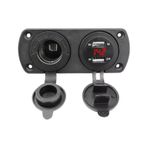 Usb Şarj Cihazı 1a 2.1a Dijital Voltmetre Göstergeli Çakmaklık 12v 24v Pano Tip Çakmak Şarj Söketi