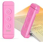 USB Şarj Edilebilir Kitap Işığı, Kitapta Göz Bakımı Okuma Işığı Klipsi, 3 Renk ve 5 Parlaklık Kısılabilir, Taşınabilir ve Esnek, 80 Saate Kadar Uzun Ömürlü (Pembe)