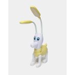USB Şarjlı LED Yavru Köpek Masa Lambası, Sarı, Dokunmatik Düğmeli, Esnek Başlıklı, 3W, Kitap Okuma için