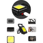 USB Şarjlı Mini Cob LED Anahtarlık Feneri Flashlı, Şişe Açacaklı, Plastik Kasa Taşınabilir El Feneri - 0,5
