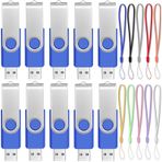 USB Stick 256 MB 10 adet USB Flash sürücü, katlanabilir bellek çubuğu, 256 MB mavi, küçük kapasiteli Memory Sticks metal pendrive veri belleği Flash Drives şirket desteği FEBNISCTE