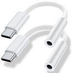 USB Tip C - 3,5 mm Kulaklık Jak Adaptörü, (2'li Paket) USB C - Aux Dişi Ses Dongle Kablo Kablosu iPhone 16 15 Plus Pro Max, Samsung Galaxy S24 S23 S22 S21Ultra, Pixel, iPad Pro, MacBook ile Uyumlu
