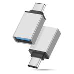 USB To Type-C Dönüştürücü Otg Çevirici Adaptör Metal - Gümüş