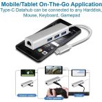 Usb Type C Ethernet 1000Mbps - 1 Gigabit Adaptör 3 Usb Bağlantı Noktası 3.0 Data Hub Macbook Air/Pro Imac Ile Uyumlu - Gümüş