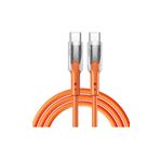 USB Type-C Hızlı Şarj Kablosu, 60w 480Mb/s Veri Aktarımı, Saf Bakır Tel, Anti-Kırılma Özellikli, LED Göstergeli, Turuncu Soft Silicone USB C Cable for Galaxy S25/S24/S23 Ultra PAD Mini 6/Air 4,5 Pixel