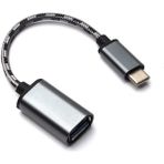 USB Type-C Otg Çevirici Adaptör Metal Kablolu Macbook Xiaomi Samsung Huawei Dönüştürücü - Koyu Gri