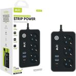 USB Type-C Priz Dönüştürücü 2 Metre Şarj Adaptörü Priz-2 USB-1 Type-C 2M Kablo Girişli Çoklu Fiş 2500W