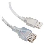 USB Uzatma Kablosu 1.5 Metre Şeffaf Powermaster (5'li Paket) - Siyah