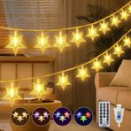USB VE PİLLE ÇALIŞAN SARI ve RENKLİ IŞIK MODLU 12 METRE 99 LED YILDIZ KUMANDALI 8 MODLU EV BAHÇE BALKON AĞAÇ ÇİT SÜSÜ LE