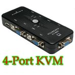 USB VGA KVM Switch 4 Port 4 PC Kasa Bağlanabilir Tek Kontrol