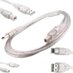 USB Yazici Kablosu 1.5 Metre 2.0V Şeffaf (5175) - Ahşap Rengi