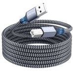 USB Yazıcı Kablosu 20 Ayak - Uzun Yazıcı Kablosu Naylon Örgülü USB Tip A'dan B'ye Kablo HP, Canon, Epson, Dell, Brother, Lexmark, Xerox, Samsung vb. ile Uyumlu