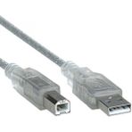 USB Yazici Kablosu Şeffaf 2.0V 3 Metre *SL-U2003 (5175) - Ahşap Rengi