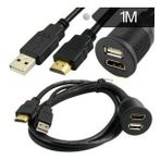 Usb2.0+hdmı Uzatma Kablosu - Panel Tipi - Yuvarlak - 1.8 Metre