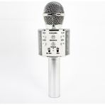 Usba+Tf Sd Kart+3.5mm Aux Girişli Bluetooth Karaoke Mikrofonu Gümüş