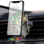 ushilife Kablosuz Araç Şarj Cihazı, 15 W Hızlı Şarj, Akıllı Otomatik Sensör Sıkma Araç Şarj Cihazı, Araç Havalandırma Dağı için Telefon Tutucu, iPhone 11-15 Pro Max XS için, Samsung Galaxy S24-S20 S10+ Note 9