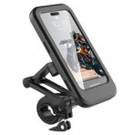 ushilife Su geçirmez Bisiklet Telefon Montajı, Dokunmatik Ekranlı Bisiklet Telefon Tutacağı, Evrensel Su Geçirmez Cep Telefonu Çantası 360 ° Dönebilen Motosiklet Scooter ATV MTB Telefon Tutucu Altında