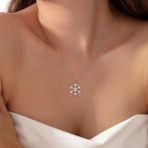 Usho Jewelry 925 Ayar Gümüş Kar Tanesi Kolye 45 cm Uzunlukta Kadınlar İçin Özel Tasarım