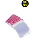 Usin 100 Adet 5*5 cm Kilitli Şeffaf Poşet -Mini Ürün Ambalaj Naylonu Poşeti