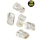 Usin 100 Adet Cat5 Cat6 Rj45 8P8C Jack Ethernet Internet Modem Kablosu Soketi Network Uç