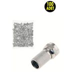 usin 100 ADET TV Uydu Anten Kablosu Ucu RG6/U4 18MM Standart F Konnektör Konektör