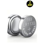 usin 2 ADET Alkaline 189 V10GA LR54 AG10 SR LR 1130 389 Düğme Pil (Terazi-Saat-Baskül Pili)